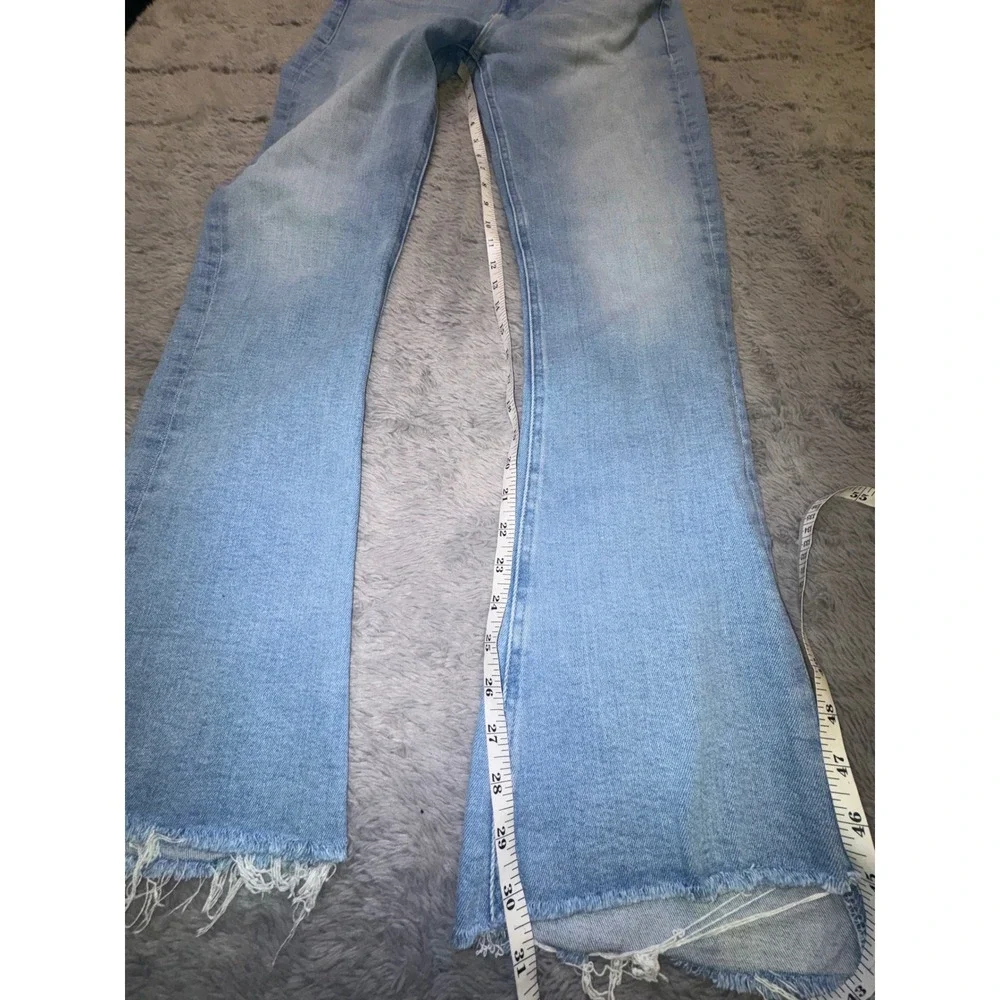 Mother Jeans Womens 32 The Runaway Step Fray California Cruiser Light Wash Flare